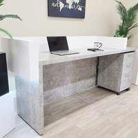 Nouveau style bureau de réception en marbre gris béton surface solide bureau de réception d'hôtel bureau de réception