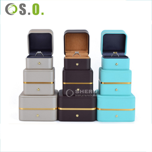 Luxueuse boîte à bijoux en cuir PU stockage de logo personnalisé pour bague en jade bracelet collier pendentif - Product Image 5