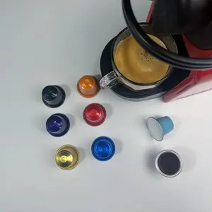 Алюминиевые кофейные капсулы для кофемашин с индивидуальным принтом, пустые кофейные капсулы из алюминиевой фольги могут быть повторно использованы
