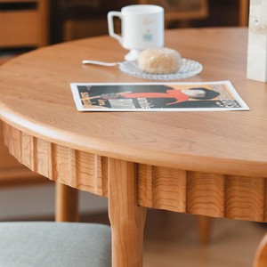 Jimei Round <b>Dining</b> <b>Table</b> Solid Cherry Wood 95cm 110cm Nordic Minimalist Style Stable Box Frame Structure Home Use - Product Image 4