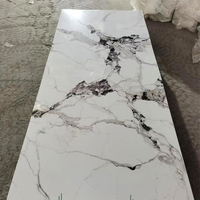 Panneau mural en PVC moderne, feuille de marbre UV imperméable, service de découpe sur mesure, prix de gros, panneau décoratif brillant pour hôtel et villa
