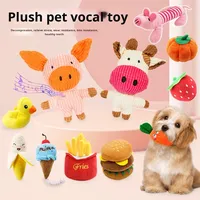 Juguete de Peluche para Perros, Pelota Masticable Resistente con Sonido, Juguete de Cuerda con Forma de Fruta, Dibujos Animados, Suministros para Mascotas