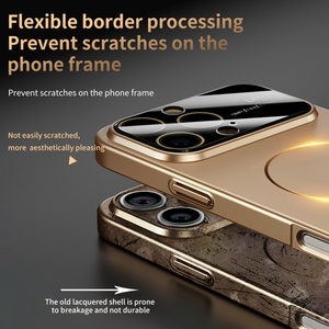 Custodia di lusso Ultra sottile per telefono magnetico opaco per <span class=keywords><strong>iPhone</strong></span> <span class=keywords><strong>12</strong></span> 13 14 15 16 Pro Max <span class=keywords><strong>con</strong></span> pellicola protettiva antiurto - Product Image 5