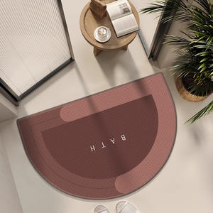 Alfombra de Baño Tejida Elegante en Forma de U, Color Gris Oscuro, Absorbente, Antideslizante, Diseño Minimalista - Product Image 2