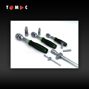 Juego de Herramientas de Dado TOMAC CRV de 172 Piezas con Encastres de 1/4\", 3/8\" y 1/2\" con Mango de Trinquete de 3 Colores para Mecánica Completa - Product Image 4