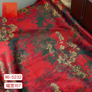 Wholesale Manufacturing Custom Designer Luxury Yarn <strong>Satin</strong> Textile Women's Dresses Jacquard Brocade Fabric for Clothing - Product Image 1