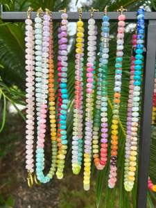 Collar de Cuentas con Piedras Preciosas Arcoíris de Acero Inoxidable, Joyería de Moda Hecha a Mano para Mujer, el Más Vendido para Vacaciones de Verano en la Playa al Por Mayor - Product Image 3