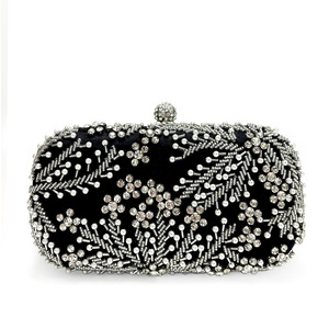 European American Peal Beaded Evening <b>Bag</b> 2 in 1 Removable Strap Crossbody Clutch Purse for Women Fashion Luxury Evening <b>Bag</b> - Product Image 3