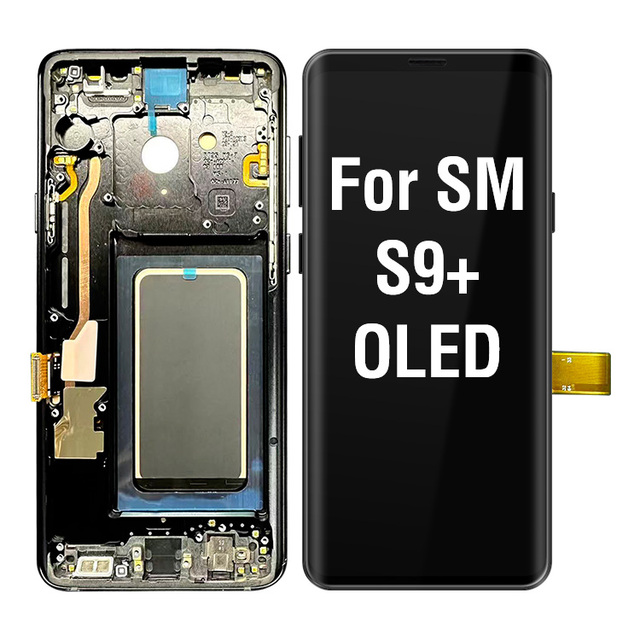 Cell Phone LCD Display for Samsung S9 Plus OLED OEM Touch Screen with Frame Phone Replacement Repair Tools