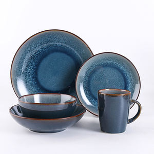 Ensemble de dîner écologique à 2 niveaux grès glaçure réactive nord de la Chine fabriqué assiette bol tasses OEM couleurs pour les fêtes - Product Image 3