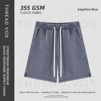 Shorts Bermuda Vintage Homme Personnalisés THREAD VOX 330 g/m² en Molleton Bouclette Lourd Brossé Délavé Effet Vieilli avec Cordon de Serrage et Taille Élastique