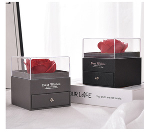 Mini Joyero para el Día de San Valentín con Flor de Jabón, Organizador Portátil para Anillos y Collares, Regalo para Novia - Product Image 4