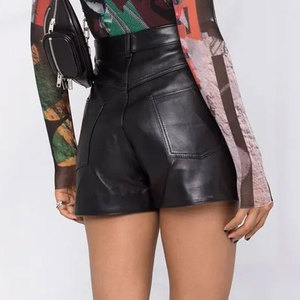 Service OEM, design personnalisé, shorts en cuir pour femmes, coupe ajustée, respirant, vêtements d'hiver, nouvelle arrivée, shorts en cuir pour femmes - Product Image 4