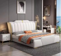Offres Spéciales : Ensemble de Meubles de Chambre Luxe Moderne avec Lit Rembourré, Cadre en Bois, Tailles Queen et King, Lits Confortables en Similicuir