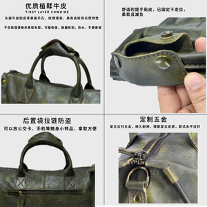 Sac à bandoulière en cuir véritable pour hommes, 33x15x27cm, sac à bandoulière pour ordinateur portable, couleur unie, décontracté, usage quotidien - Product Image 3