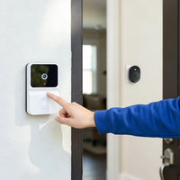 Sonnette vidéo intelligente avec récepteur USB, vision nocturne, interphone, moniteur, caméra sans fil Wi-Fi et fonction vocale pour hôtels, alimentation par prise secteur