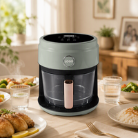 Friteuse à air multifonction 3,5 L avec panier en verre, écran tactile, programmes prédéfinis, cuisson saine sans huile, friteuse électrique
