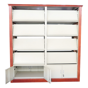 Estantería Metálica para Revistas con Estantes Inclinados y Armario con Cerradura para la Biblioteca de una Firma Legal o el Departamento de Referencia - Product Image 5