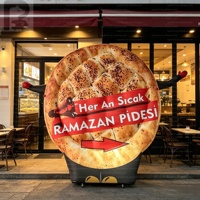 Modèle de danseur gonflable géant personnalisé de 2 m en forme de pain pita pour boulangerie/pâtisserie/festival du Ramadan/présentation en magasin de vente au détail alimentaire