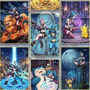 PY POKE & League of Legends ArtBoard Jeu de société à thème Pikachu Boîte mystère limitée Carte Pokémon de collection Cadeau de Noël pour enfants - Product Image 2