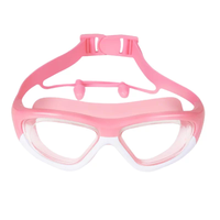 Masques de natation pour enfants à grande monture, haute définition, anti-buée, design monobloc, vision large, avec bouchons d'oreilles
