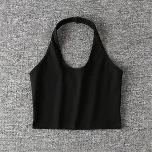 Aoyama — débardeur décontracté et à la mode pour femmes, haut court tricoté avec <span class=keywords><strong>col</strong></span> en <span class=keywords><strong>V</strong></span> et sans manches, nouvelle collection - Product Image 5