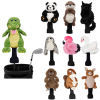 En stock : Housses de tête de club de golf en peluche amusantes (Tournesol, Fraise, Animaux) pour Driver et bois, Accessoires de golf