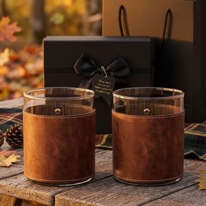 PU Leather Embossed Portable Anti-Beverage Wine <b>Glass</b> <b>Protector</b> Snap Cover Cup Wrap Welcome Gifts Promotional - Product Image 2