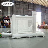 Château gonflable blanc pour mariage avec toboggan, château gonflable commercial avec piscine à balles
