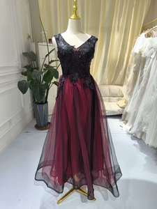 S2473N Nouvelle <span class=keywords><strong>Robe</strong></span> de Soirée Élégante et Sophistiquée en Tulle Noir et Rouge, Col en V Profond, Idéale pour Hôtesse, Bal de Promo et Spectacles, Collection 2026, Modèle Très Vendu - Product Image 2