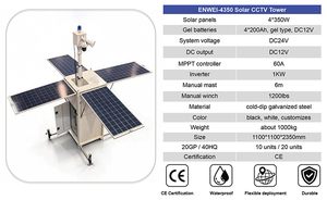 Cubic Off-grid Surveillance <b>Tower</b> System Ip65 Weatherproof 4x350w Solar 6m Telescopic Mast Ce Certified Sustainable <b>Power</b> - Product Image 2
