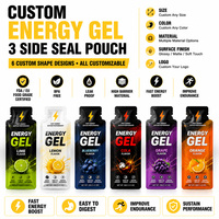 Sachets de gel énergétique imprimés sur mesure sans BPA de qualité alimentaire 10 ml, emballages en plastique pour compléments nutritionnels sportifs