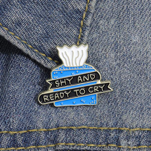 害羞准备哭泣珐琅翻领徽章纸巾盒和背包胸针心理保健饰品配件纪念品礼品 - Product Image 1