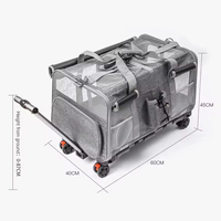 Poussette pour animaux de compagnie de voyage à côtés souples portable avec roues pliable sac de transport pour chien de grande capacité
