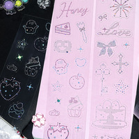 1 rouleau de ruban adhésif décoratif découpé en 3D de la série Déclaration Diamant, matériaux de collage pour Bullet Journals