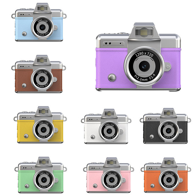 High Quality Portable 1080P Rechargeable CCD Mini Digital Camera Flip Screen Beauty Filter Flashlight for Family Use