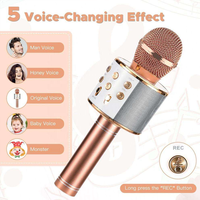 Microphone portable 3-en-1 pour tous les smartphones, cadeaux, karaoké sans fil, microphone sans fil portable Bluetooth