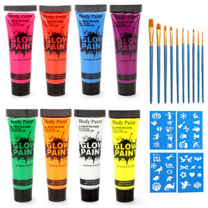 Néon Fluorescent Non toxique à base d'eau Uv Glow Paint <span class=keywords><strong>peinture</strong></span> corporelle lumineuse fluo Uv Glow Face Paint For Party - Product Image 5