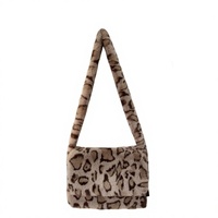 Nouveau sac fourre-tout en fausse fourrure de vison imprimé léopard, style urbain, sac à bandoulière en peluche grande capacité pour l'automne et l'hiver