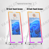 Cabina de Fotos con Espejo Mágico de Lujo de 65 Pulgadas, Cabina para Selfies con Pantalla Táctil de 32/43 Pulgadas para Fiestas, Eventos, Bodas, Alquiler, Patente Global
