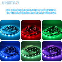 Tiras de Luces LED Cortables WS2811 RGB Inteligentes IP20 Resistentes al Agua 5M/Rollo Regulables con Flujo de Color para Decoración del Hogar