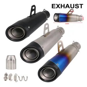 Universal Stainless Steel Muffler Silence exhaust pipe for SC Project Motorcycle Scooter Motocross Muffler Exhaust