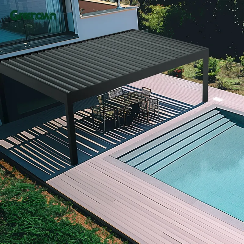 Tuinhuisje Aluminium Pergola Luxe Fabrikanten Paviljoen Tuin Eenvoudig Te Monteren Achtertuin Dak Perfecte Terrasafdekking