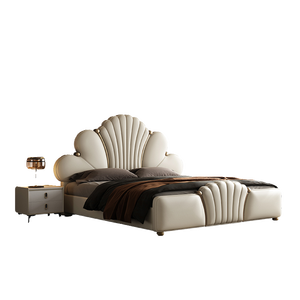 <span class=keywords><strong>Letto</strong></span> di Lusso in Pelle di Vacchetta Moderna Francese, Strato Superiore in Morbida Pelle a Petalo per Camera da <span class=keywords><strong>Letto</strong></span> Principale, Struttura in Legno a Forma di <span class=keywords><strong>Cuore</strong></span> - Product Image 3