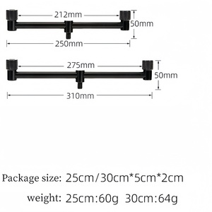 Pesca de carpa de alta calidad, aluminio, <span class=keywords><strong>2</strong></span> secciones, 25cm, 30cm, caña de pescar duradera, soporte para pesca al aire libre, palo de banco - Product Image 4