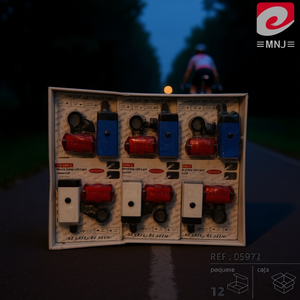 Set di luci di sicurezza a LED anteriori e posteriori per bicicletta, per ciclismo, con luci rosse e blu, confezione da 12 - Product Image 3