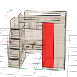 Приключенческая двухъярусная кровать-Лофт с горкой и учебной зоной многофункциональная кровать-ЛОФТ со столом и ящиками для хранения - Product Image 6