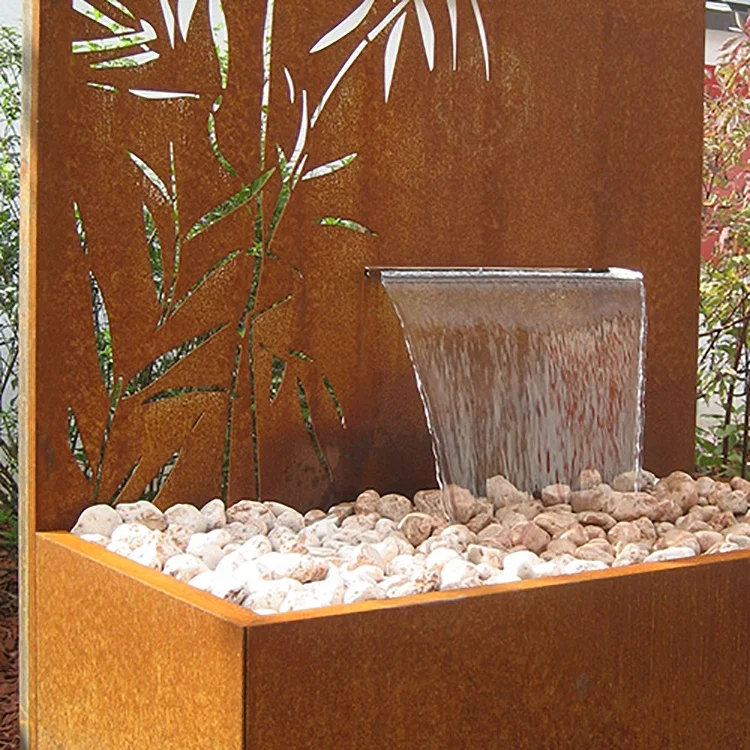 Giardino Decorazione In Metallo Fontana di Acqua All'aperto con Pattern Di Bambù