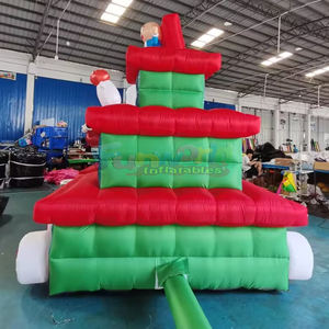 Decoración Navideña Inflable para Jardín con Luces LED, Santa Claus Conduciendo un Tren, para Navidad - Product Image 4