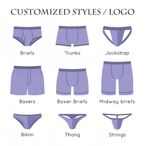 Celana dalam boxer pria ukuran besar 4 pak lembut celana dalam nyaman katun kustom celana dalam untuk pria tanpa kelim - Product Image 2